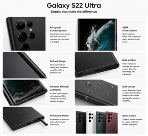 Vente en gros de téléphones de jeu <span class=keywords><strong>Samsung</strong></span> <span class=keywords><strong>S22</strong></span> <span class=keywords><strong>Ultra</strong></span> (S908U) d'origine, Octa Core, 12 Go + 256 Go, <span class=keywords><strong>5G</strong></span> débloqué mondial, Noir Phantom - Product Image 5
