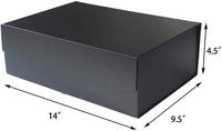 Boîte cadeau noire personnalisée à rabat avec face mate vierge et profil mince et plat pour l'emballage de vêtements et d'écharpes