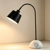 Lampe de lecture Edison moderne à intensité variable pour hôtels et salons, lampe de table en laiton avec base en marbre, abat-jour en métal, corps en fer, alimentation électrique