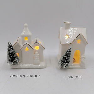 Room Light Decoration Pre Lit LED <strong>Christmas</strong> Winter <strong>Village</strong> Candle Holder Ceramic Porcelain <strong>Christmas</strong> <strong>House</strong> - Product Image 5