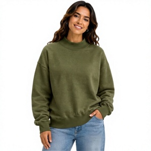 Sweat-shirt surdimensionné à col montant pour femme, brodé sur mesure, coupe ample, 100% coton, écologique, confortable, style quotidien - Product Image 1
