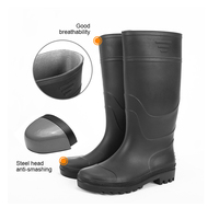 Bottes de pluie de sécurité en PVC de style italien jaune avec bout en acier respirant portable pour les saisons d'été et d'automne