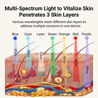 Masque facial LED PDT 7 couleurs, appareil de soin de la peau portable, pliable, vaporisateur hydratant nano, équipement de beauté