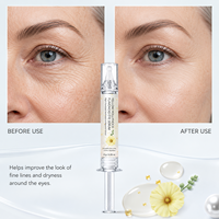 Sérum pour les yeux aux flavonoïdes de rose musquée jaune, marque privée, hydratant, raffermissant, soin des ridules, applicateur seringue 8g, vente en gros