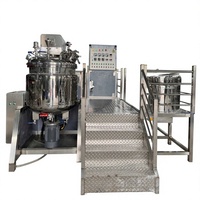 Équipement de production de cosmétiques, sauces et pâtes avec mélangeur émulsifiant sous vide à levage hydraulique et homogénéisateur à cisaillement élevé