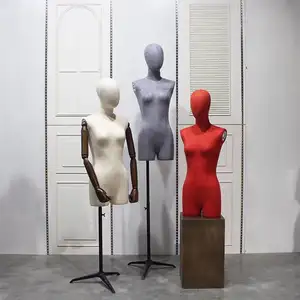 High-grade samt mannequin requisiten weibliche hälfte-länge fenster display kleidung regal frauen tabelle dummy