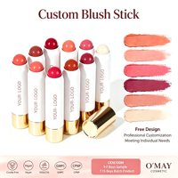 Stick de blush crème minérale de haute qualité, maquillage naturel soyeux, hautement pigmenté, longue tenue, waterproof, vegan, vente en gros