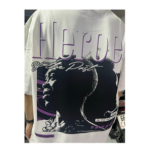 Camiseta estampada para hombre, camiseta negra Lisa personalizada de alta calidad, diseñador con letras pesadas, algodón de gran tamaño - Product Image 1