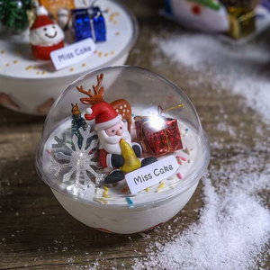 Boîte à gâteau de <span class=keywords><strong>boule</strong></span> de Mousse de Noël transparente emballage de Soufflé recyclable bol de noix de coco Portable pour boîte à emporter de salade de fruits Sushi - Product Image 4