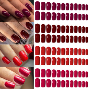 Hot Selling 96Pcs Korte Full Cover Effen Kleur Matte Pers Op Nagels Groothandel Franse Stijl Abs Afneembare Salon Acryl Art - Product Image 4