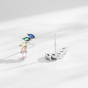 Pendientes de alas de ángel personalizables en cobre, plata de ley S925 con circonita talla marquesa, alas de arcoíris, regalo para mujer - Product Image 4