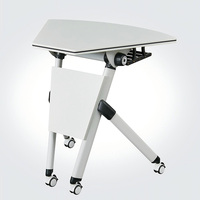 Meubles de formation de bureau, table pliante portable avec roulettes réglables, bureau pliable pour réunion, ordinateur portable, personnalisation