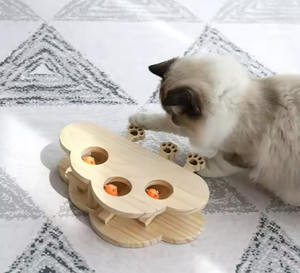 Jouet interactif pour chat en bois en forme de nuage, jeu de puzzle Whack-a-Mole, jouet d'entraînement intérieur pour animaux de compagnie - Product Image 5