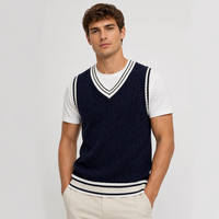 Gilet pull sans manches en tricot de polyester unisexe pour adulte, style preppy, accessoires d'uniforme scolaire JK, en stock