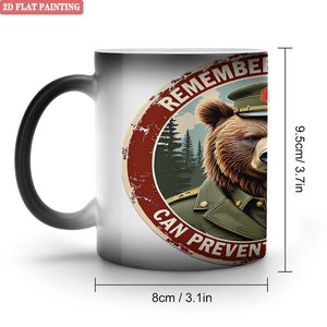 Custom Blank Mug 11oz Frosted Black Ceramic Heat Sensitive Cup <b>Drinkware</b> - Product Image 2