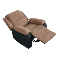Canapé de cinéma simple doux PU et tissu Patchwork fauteuil de canapé inclinable électrique