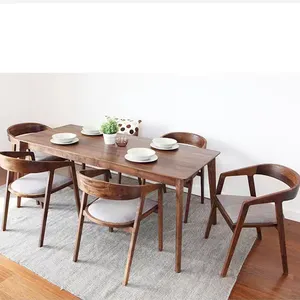 Wholesale Restaurant Popular Wooden Dining Chair Dining Room Solid Wood Chairs With Fabric Cushion