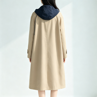 Manteau long décontracté double face pour femme, personnalisable, avec chapeau détachable, nouvelle collection automne