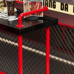 Combinación <span class=keywords><strong>de</strong></span> mesa alta y silla <span class=keywords><strong>de</strong></span> madera maciza para el hogar, mesa <span class=keywords><strong>de</strong></span> pared larga <span class=keywords><strong>de</strong></span> hierro creativa para juego <span class=keywords><strong>de</strong></span> Bar, uso en tienda <span class=keywords><strong>de</strong></span> té <span class=keywords><strong>de</strong></span> la leche - Product Image 6