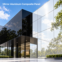 Panneau composite en aluminium miroir gris 4 mm, taille personnalisée pour revêtement mural intérieur de boutique
