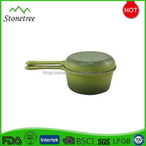 Chất Lượng Cao Men Lớp Phủ Màu Đỏ Vòng Hình Dạng Soong Nước Sốt Nồi Chảo Đúc Sắt Soong Súp Nồi Với Xử Lý Duy Nhất - Product Image 2