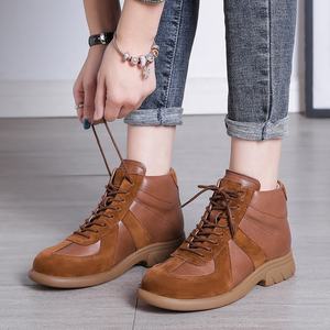 Zapatos Deportivos de Mujer Talla Grande, Estilo Casual Británico para Primavera y Otoño, con Cordones, de Cuero Genuino, Botines Modernos - Product Image 4
