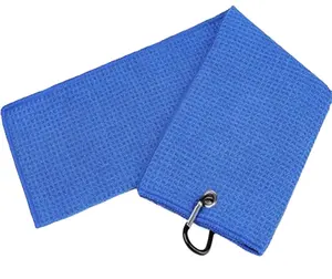 40Cm X 60Cm Tri-Fold Microfiber Stof Wafel Patroon Golf Handdoeken