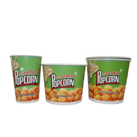 Seau à popcorn jetable en papier biodégradable et imperméable à paroi simple pour les soirées cinéma