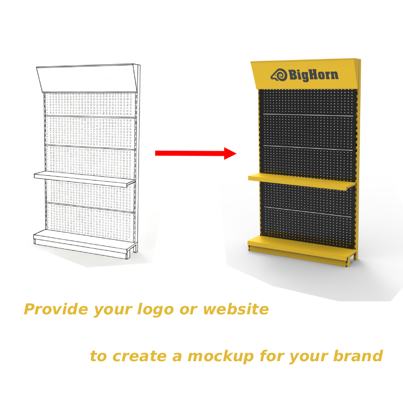 Apache Custom Metal Pegboard Hook Single-Side Display Stand for Auto Repair Shop Factory Use Supermarket Shelves for Hardware — view 4