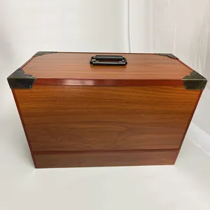 Maleta de madeira para máquina de costura, venda quente personalizada portátil universal caso de costura