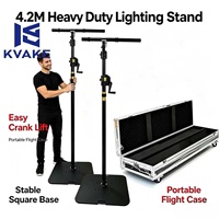 Support d'éclairage carré en alliage d'aluminium robuste, système de levage portable pour DJ, capacité de charge de 80 kg, hauteur de 4,2 m