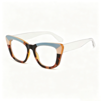 Lunettes anti-lumière bleue rétro œil de chat SM24021 - Monture légère en PC avec verres en résine transparente pour hommes et femmes (6 couleurs)