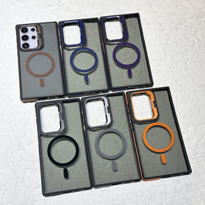 Moda fascia alta antiscivolo striscia di contrasto colore porta lenti ad aspirazione magnetica custodia del telefono per <span class=keywords><strong>Samsung</strong></span> <span class=keywords><strong>S22</strong></span> S23 S24 S25 ultra <span class=keywords><strong>cover</strong></span> - Product Image 2