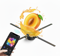 Proyector de Ventilador Holográfico 3D con WiFi y Letrero LED |   Pantalla HD de 1080P con 4 Paneles y Control Inteligente por Aplicación para Comercio Minorista y Publicidad