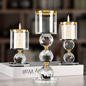 Porte-bougie carré en cristal, style artisanal européen, avec tube cylindrique en verre, pour mariage et décoration de Noël à la maison - Product Image 2