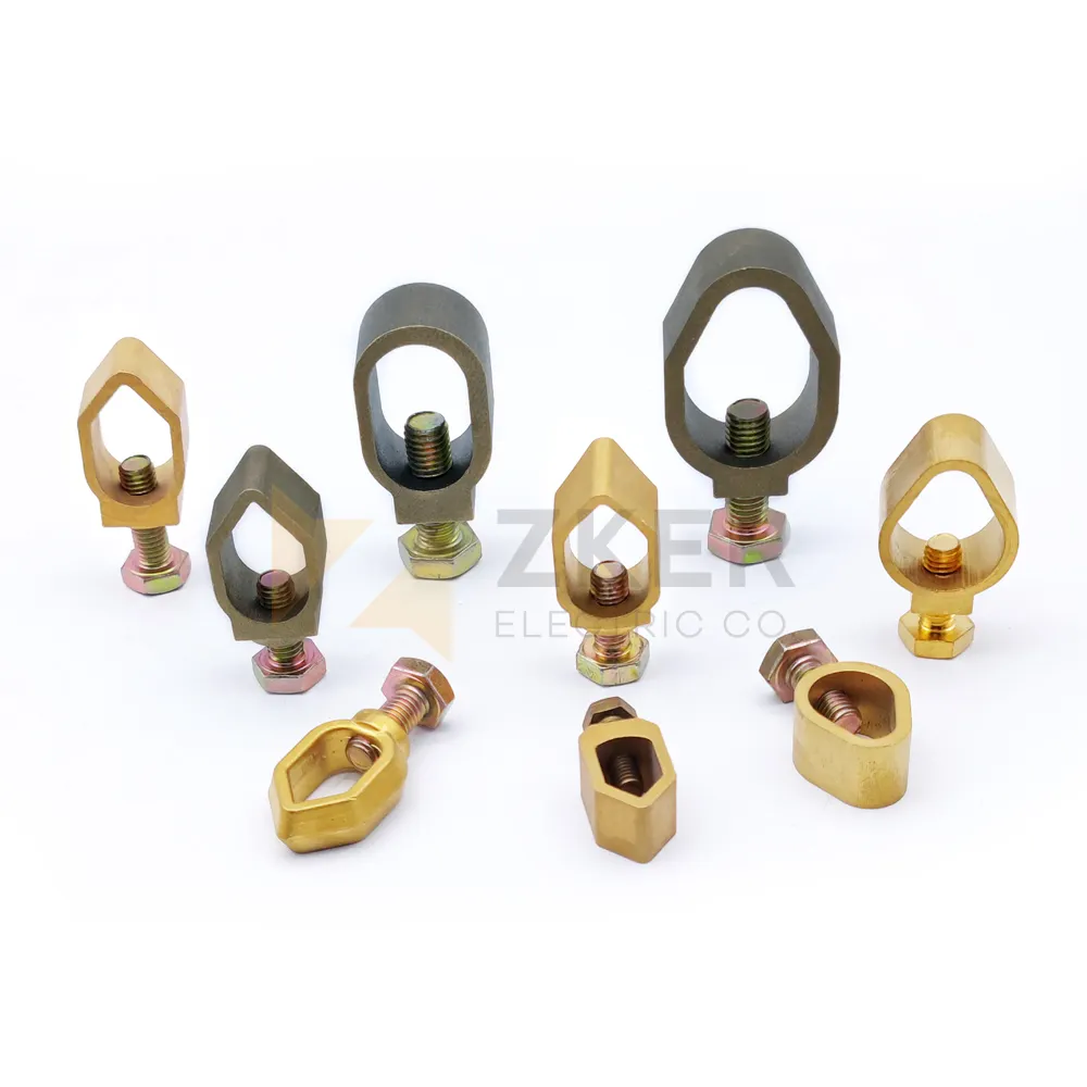 High quality ground rod clamp brass,G clamp, Rod to tape A Square clamp for earthing and lightning protection system