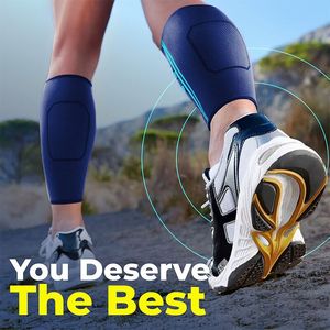 Manchons de compression tricotés haute élasticité pour mollets, pour adultes, pour la course, le fitness, le cyclisme, le football, et la prévention des entorses de la cheville - Product Image 4