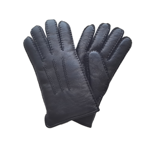 Venta al por mayor Mujeres Hombres Piel de oveja Cordero Guantes de piel de oveja Cuero australiano Invierno Negro Dedo completo Guantes de costura a mano - Product Image 4