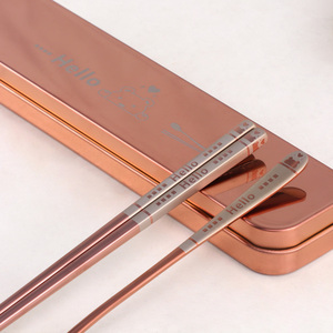 Tái sử dụng dao kéo thép không gỉ Flatware Set xách tay đũa muỗng và Ngã Ba du lịch cắm trại thiết lập dao kéo với trường hợp - Product Image 4