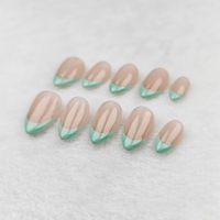 Faux ongles à presser, couleur nude, forme amande, manucure française, avec colle, très vendus