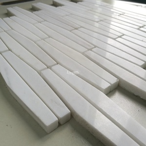 Tira de mármol blanco Precio al por mayor Azulejos Cuarto de ducha Láminas de mármol Mosaico de piedra de <span class=keywords><strong>hotel</strong></span> Mosaico de mármo - Product Image 3
