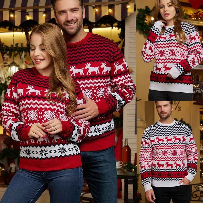 2023 Weihnachts kleidung Hirsch pullover Haus tragen lustige frohe Weihnachten Outfit Mädchen benutzer definierte 3d hässliche Weihnachten hässliche Pullover Frauen