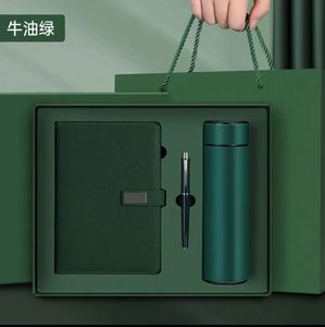 Promotion Company Logo and University Graduation Souvenirs Leather Cover Customized A5 <b>Notebook</b> and Thermos Cup Gift Box <b>Set</b> - Product Image 3