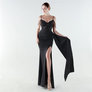 <span class=keywords><strong>Robe</strong></span> <span class=keywords><strong>de</strong></span> soirée sirène 2026 à fines bretelles, fente haute, ornée <span class=keywords><strong>de</strong></span> perles, taille cintrée et lacets, idéale pour les mariages, banquets et soirées <span class=keywords><strong>de</strong></span> luxe élégantes - Product Image 6