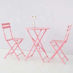 Juego de jardín, silla <span class=keywords><strong>Bistro</strong></span> de Material metálico, sillas plegables de <span class=keywords><strong>Metal</strong></span> para exteriores - Product Image 5