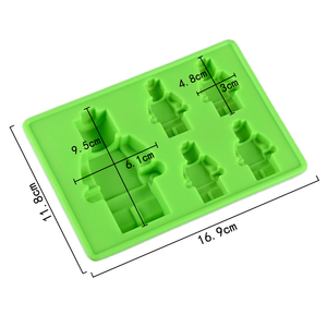 Serie Creativa 5 cavidad estilo Lego Robot molde DIY silicona molde para caramelo Chocolate resina artesanía - Product Image 2