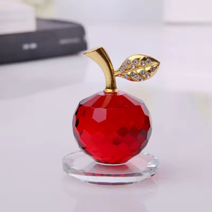 Adorno Navideño de Cristal Colorido, Recuerdo Artesanal de Cristal, Decoración de Manzana de Cristal K9 para Mostrador Móvil - Product Image 6