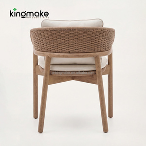 Elegante conjunto de muebles de mimbre para exteriores, sillas de patio de teca, sillas de comedor de madera para exteriores para restaurante - Product Image 3