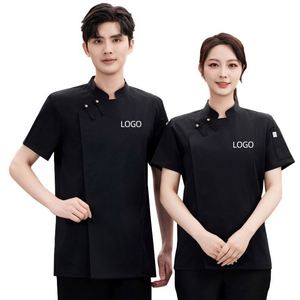 Uniformes de Chef para Restaurante y Hotel, Chaqueta de Manga Corta para Camarero, Ropa de Trabajo para Catering, Venta al Por Mayor de Fábrica, Personalizable - Product Image 1