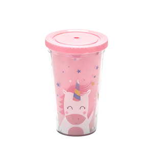 Outdoor Portable <b>Plastic</b> Cup 450ml Shatterproof Tumbler Double Wall Insulated <b>Straw</b> Cup Leak Proof Outdoor <b>Drinking</b> Cup - Product Image 1